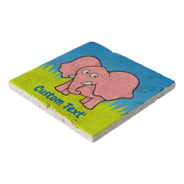 Pink elephant cartoon trivet (Corner)