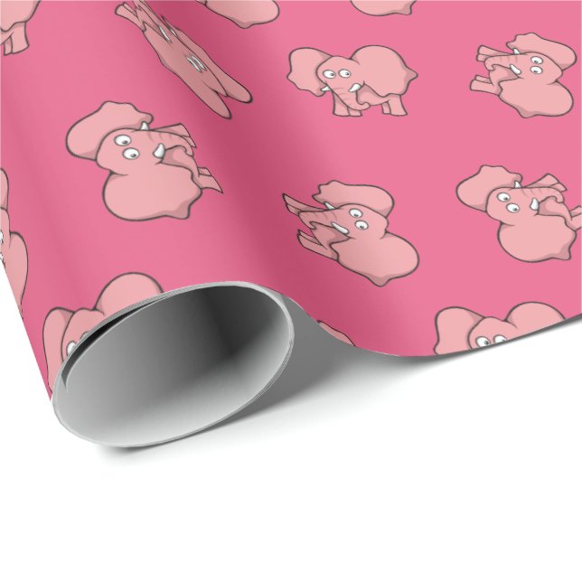 Pink elephant cartoon wrapping paper (Roll Corner)
