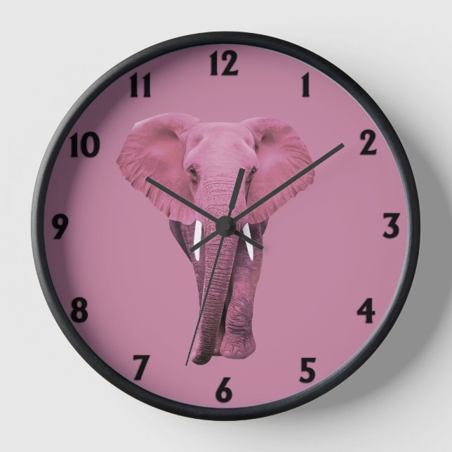 Pink Elephant Clock (Front)