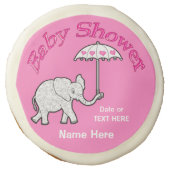 Pink Elephant Cookies for Baby Shower (Front)