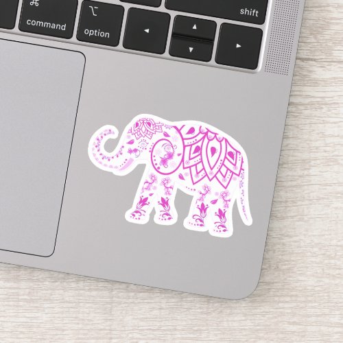 Pink Elephant Custom Cut Vinyl Sticker