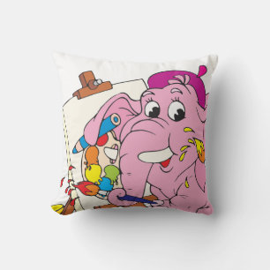 Pink Elephant Decorative Pillow