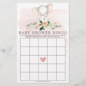 Pink Elephant Double Sided Baby Shower Games (Back)