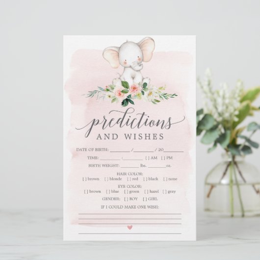 Pink Elephant Double Sided Baby Shower Games (Standing Front)