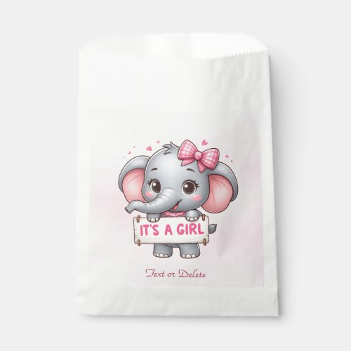 Pink Elephant Favor Bag