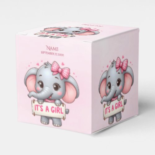 Pink Elephant Favor Box