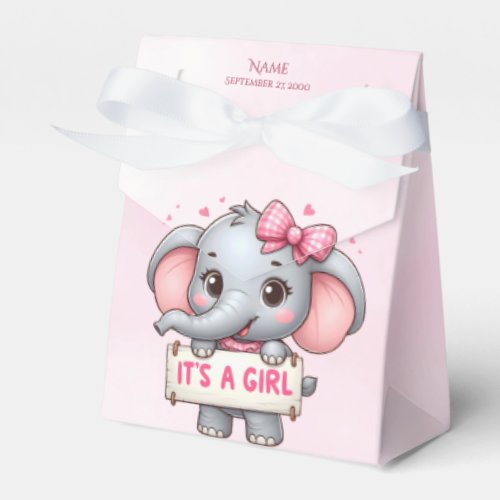 Pink Elephant Favor Box