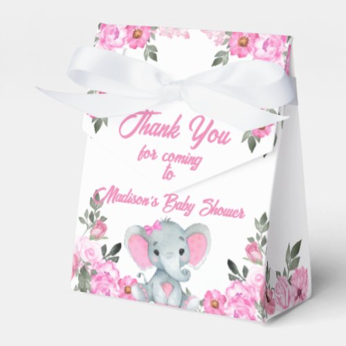 Pink Elephant Favor gift floral Favor Box