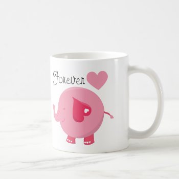 Pink Elephant Forever Custom Mug by valentines_store at Zazzle