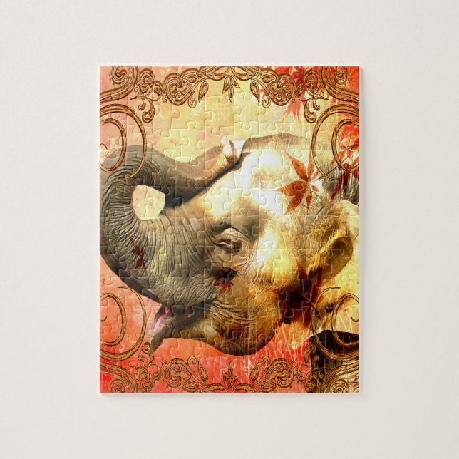 Pink Elephant Gift Puzzle (Vertical)
