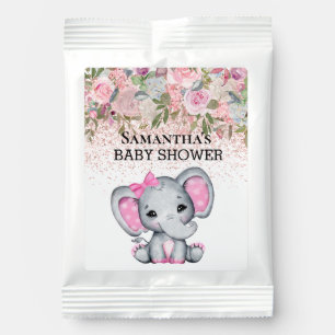 Pink Elephant Glitter Baby Shower Favor Lemonade Drink Mix