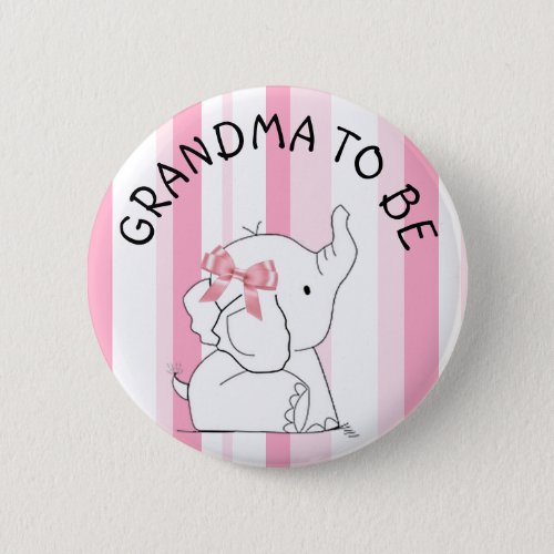 Pink Elephant Grandma to be Baby Shower Pin