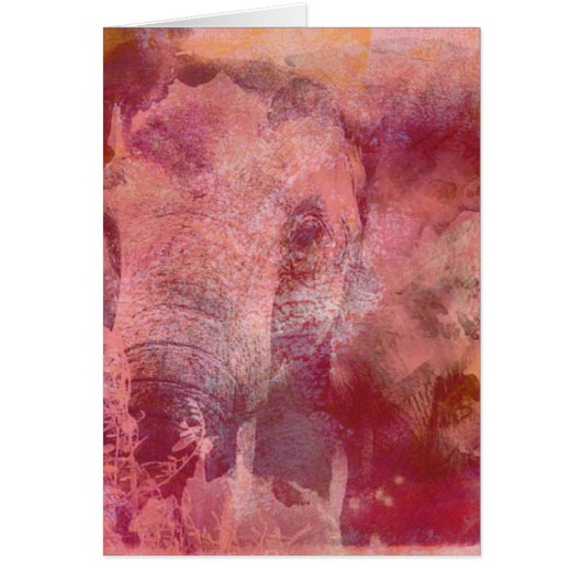 Pink Elephant Grunge Cards (Front)