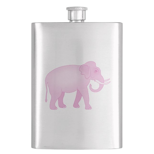 Pink Elephant Hip Flask (Front)