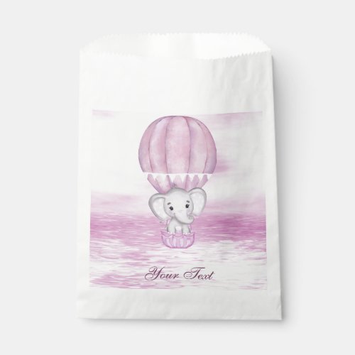 Pink Elephant Hot Air Balloon Favor Bag