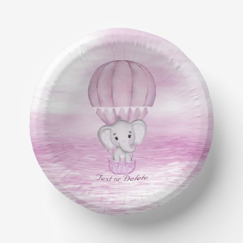Pink Elephant Hot Air Balloon Paper Bowl