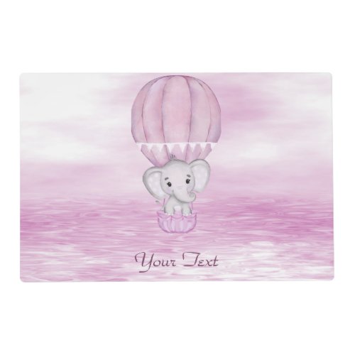 Pink Elephant Hot Air Balloon Placemat