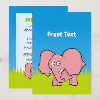 Pink Elephant Invitation