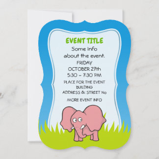 Pink Elephant Invitation