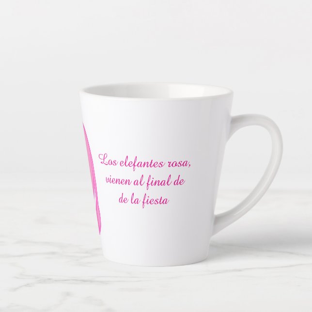 pink elephant latte mug (Right)