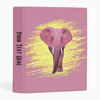 Pink Elephant Mini Binder