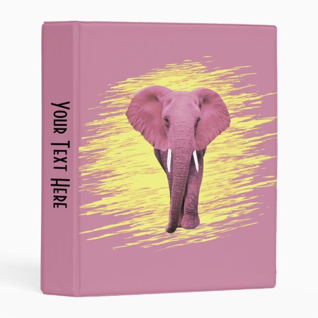 Pink Elephant Mini Binder (Front/Spine)