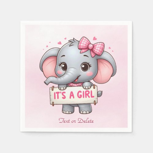 Pink Elephant Napkins