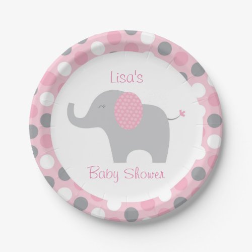 Pink Elephant Paper Plates