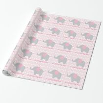 Pink Elephant Personalized Wrapping Paper