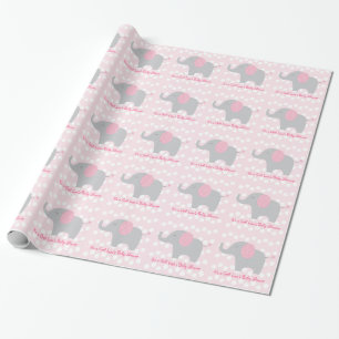 Pink Elephant Personalized Wrapping Paper