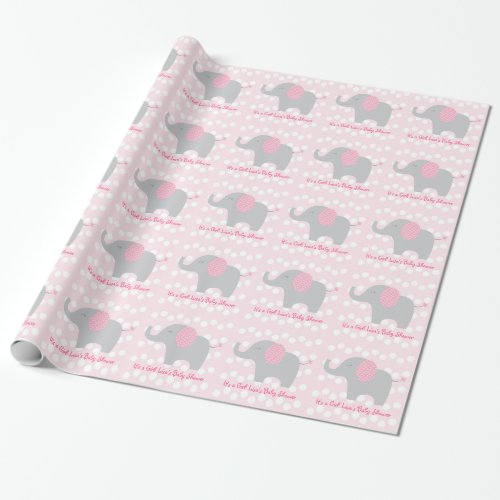 Pink Elephant Personalized Wrapping Paper