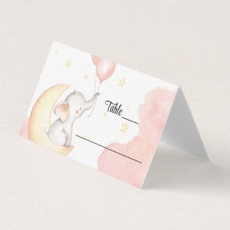 Pink Elephant Placement Card