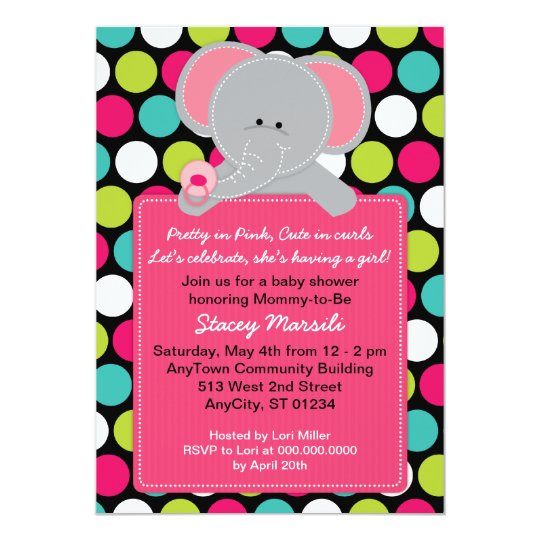 polka dot baby shower invitations