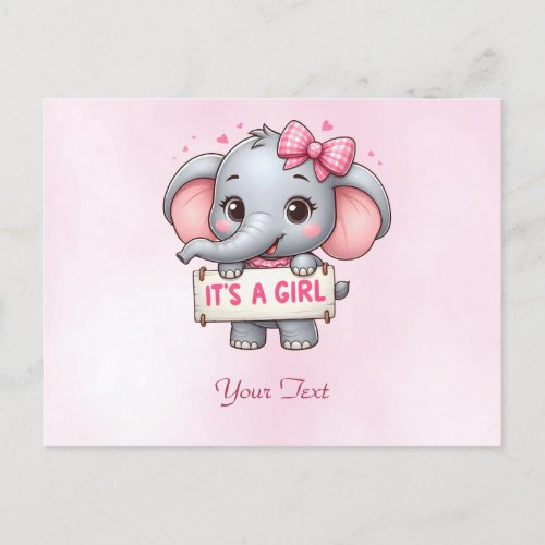 Pink Elephant Postcard