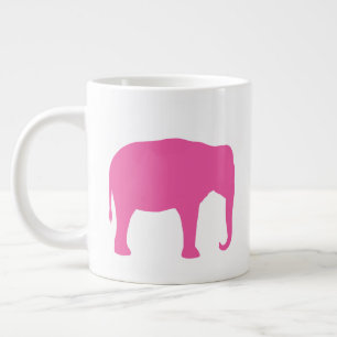 Pink Elephant Silhouettes Giant Coffee Mug