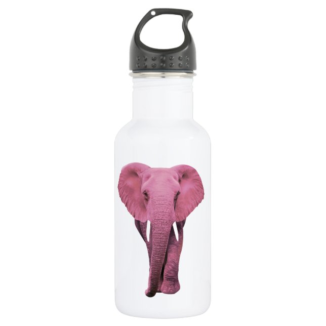 Pink Elephant Stainless Steel Water Bottle (Front)