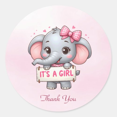 Pink Elephant Sticker