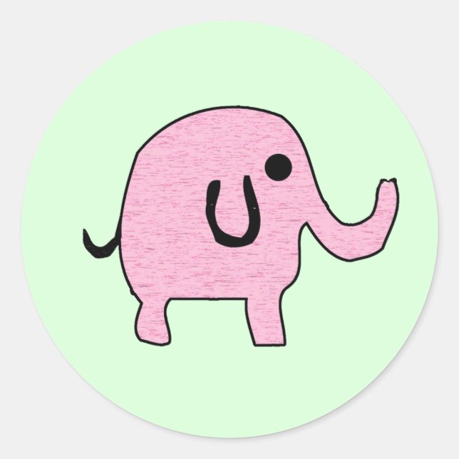 Pink Elephant Sticker (Front)