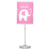 Pink elephant table lamp baby girl nursery room (Front)
