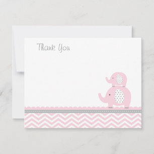 Pink Elephant Thank You Card