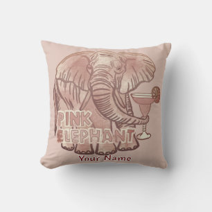Pink Elephant   Throw Pillow