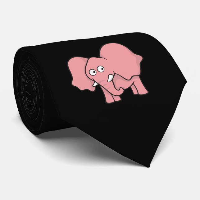 Pink elephant tie (Rolled)