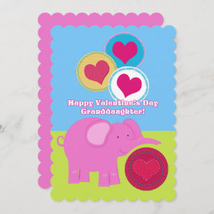 Pink Elephant Valentine For Granddaughter Cute