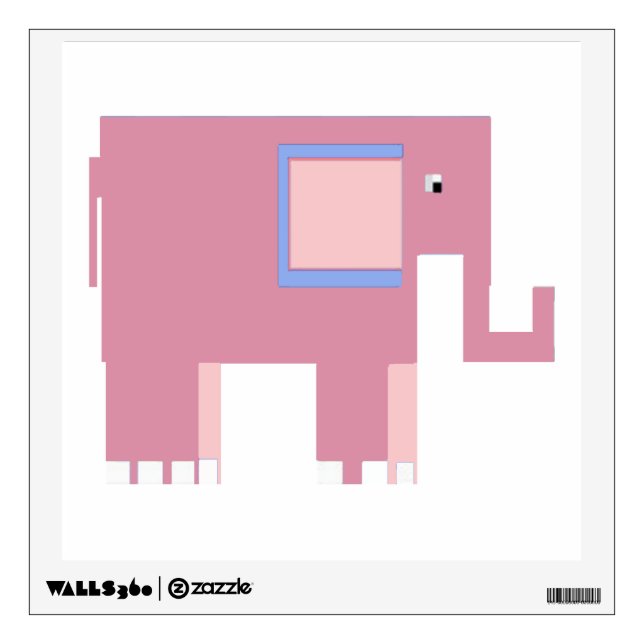 Pink elephant wall decal (Front)