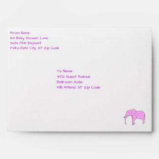 Pink Elephant White Polka Dots Envelopes