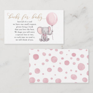 Pink Elephant With Balloon Books for Baby Enclosure Card