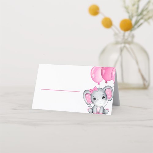Pink Elephant with Mask Personalizable Food Tent Loyalty Card