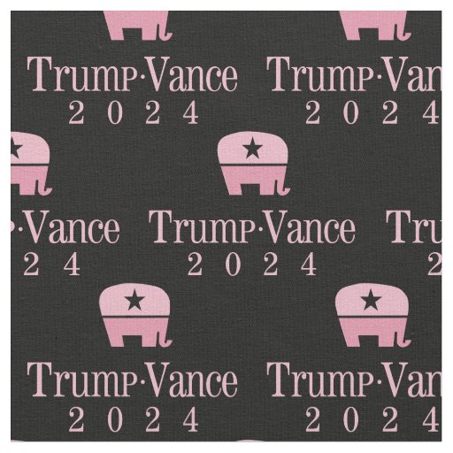 Pink Elephant Women for Donald Trump 2024 Fabric