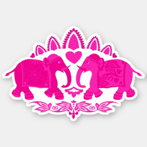 Pink Elephants Decorative Animal Sticker