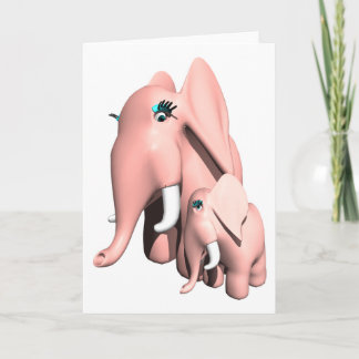 Pink Elephants Greeting Card